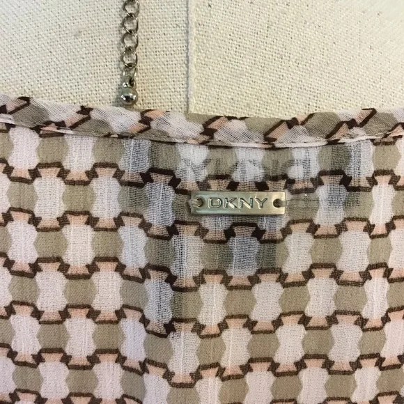 DKNY Women's Neutral Keyhole Neck Long Sleeve Peasant Tie Waist Maxi Dress XL - Picture 9 of 11